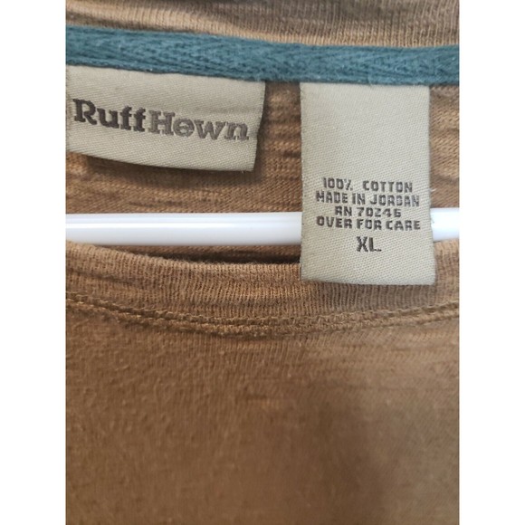 Men's Ruff Hewn Brown Long Sleeve Shirt Pullover sz XL COTTON - Picture 2 of 6